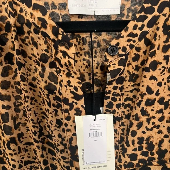 NWT Banana Republic Leopard Print Dress-Size 14 - Picture 4 of 15